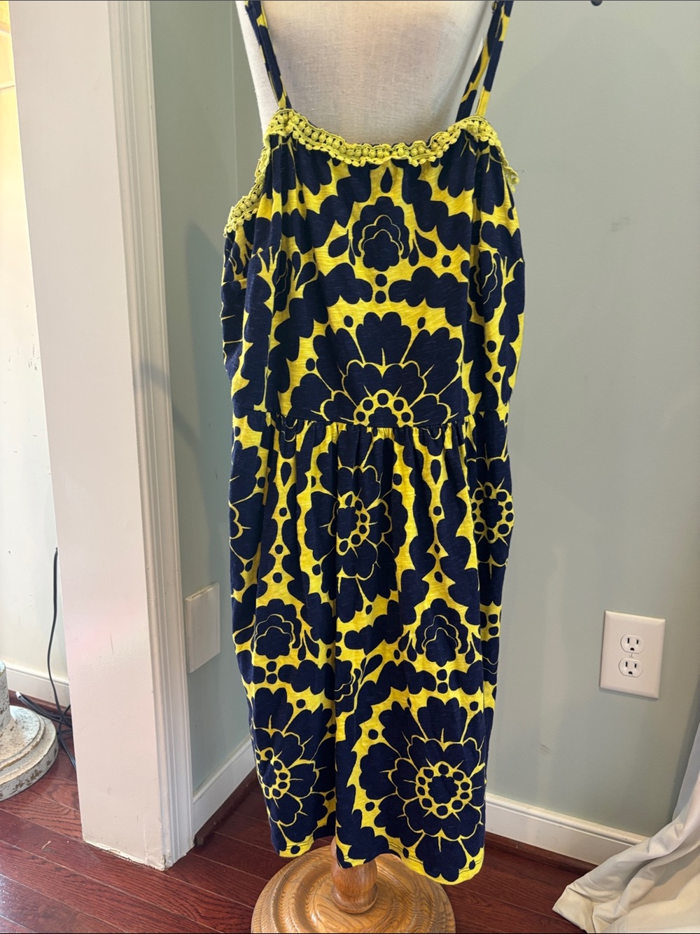 Boden Sundress Adjustable Straps Sz 16 Cotton EUC mod flower